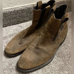 Johnston & Murphy Men's 13M 200130 Slip-On Brown Leather Ankel Boots Well-Worn